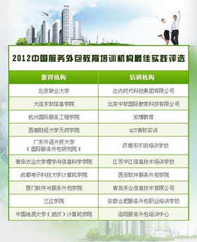 2012年中国服务外包教育培训机构最佳实践评选揭晓，软件外包服务领域迎来发展新契机